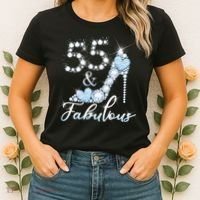 Fabolous 55th Years Old 55 Birthday Diamond Crown Shoes Women's T-Shirt thumb 2
