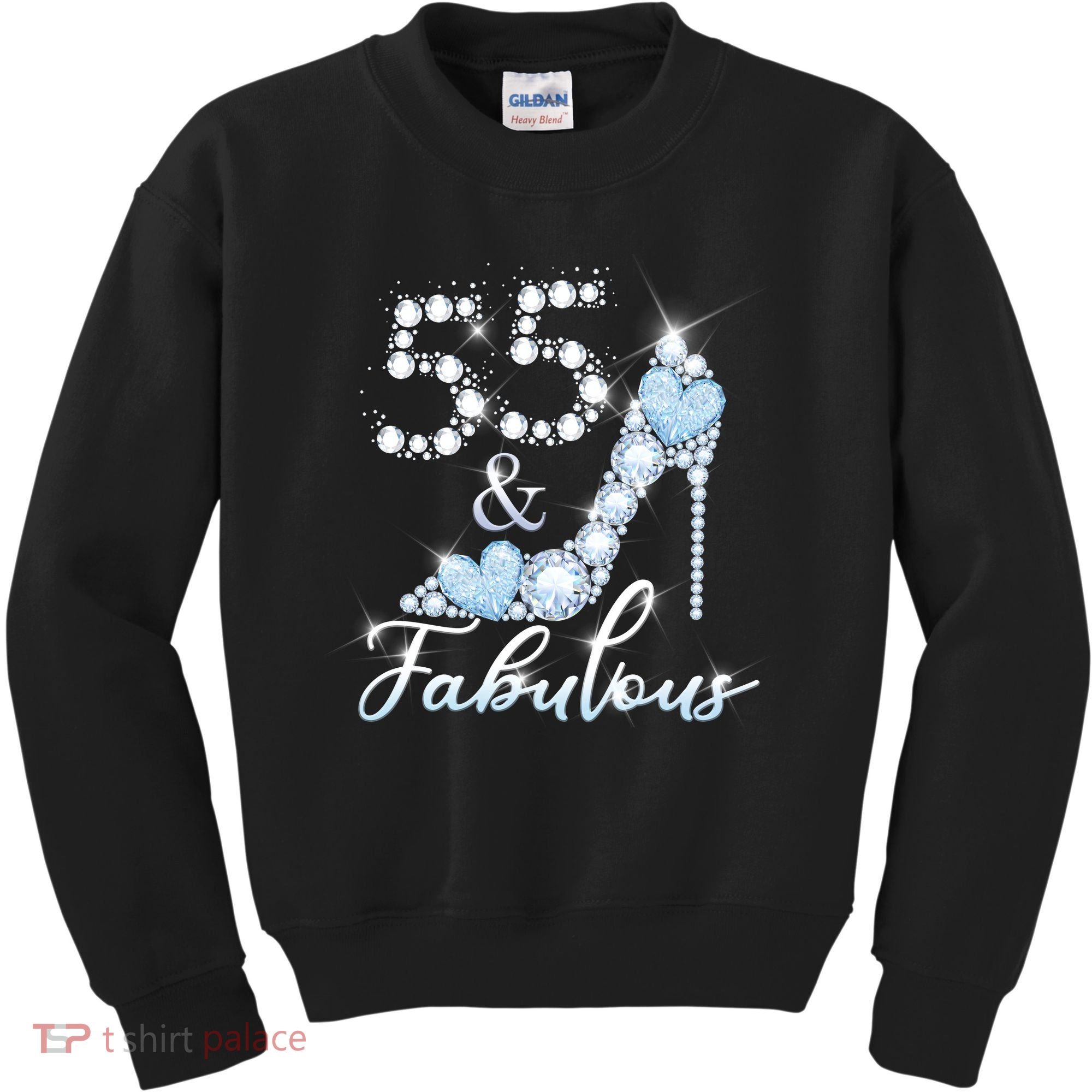 Fabolous 55th Years Old 55 Birthday Diamond Crown Shoes Kids Sweatshirt