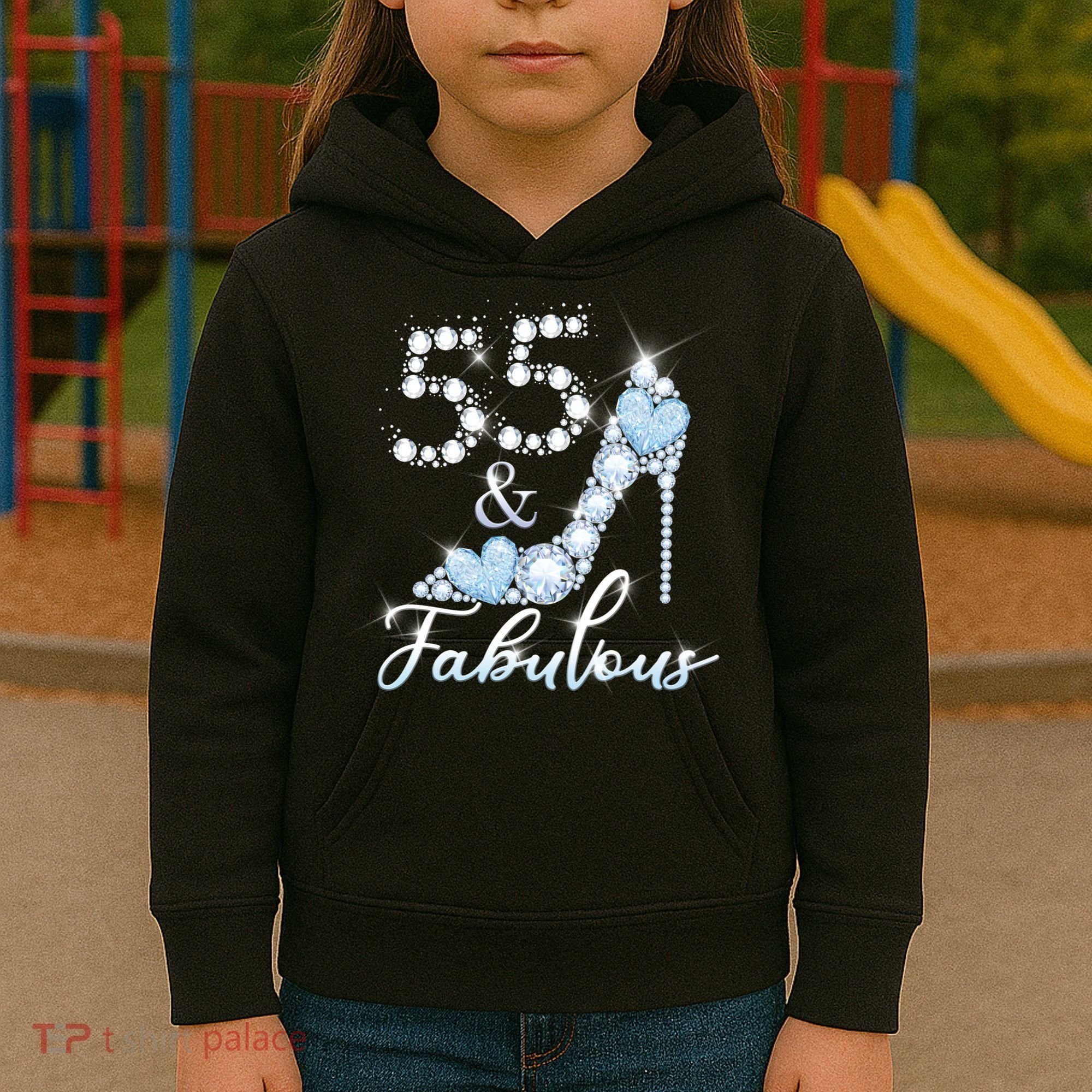 Fabolous 55th Years Old 55 Birthday Diamond Crown Shoes Kids Hoodie