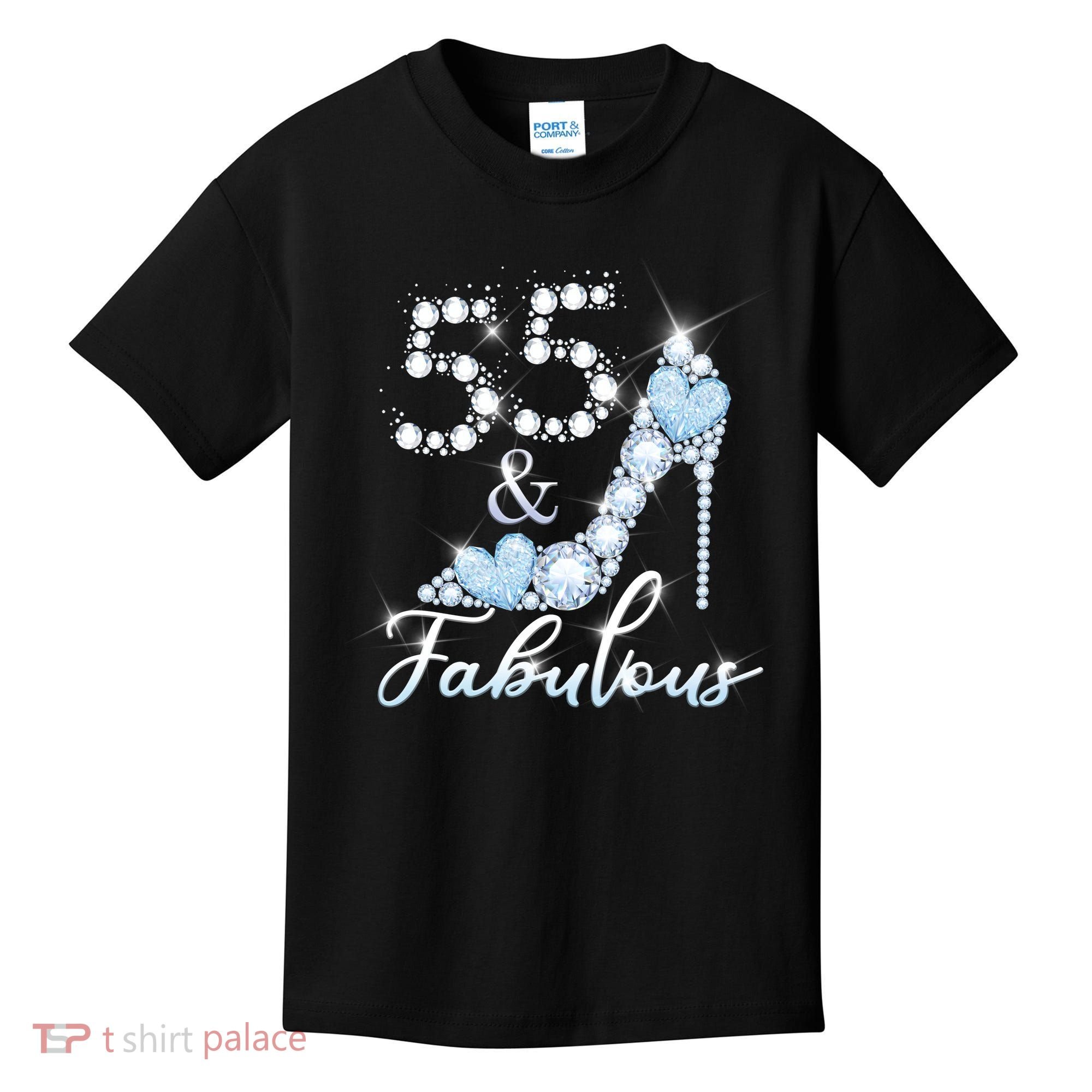 Fabolous 55th Years Old 55 Birthday Diamond Crown Shoes Kids T-Shirt