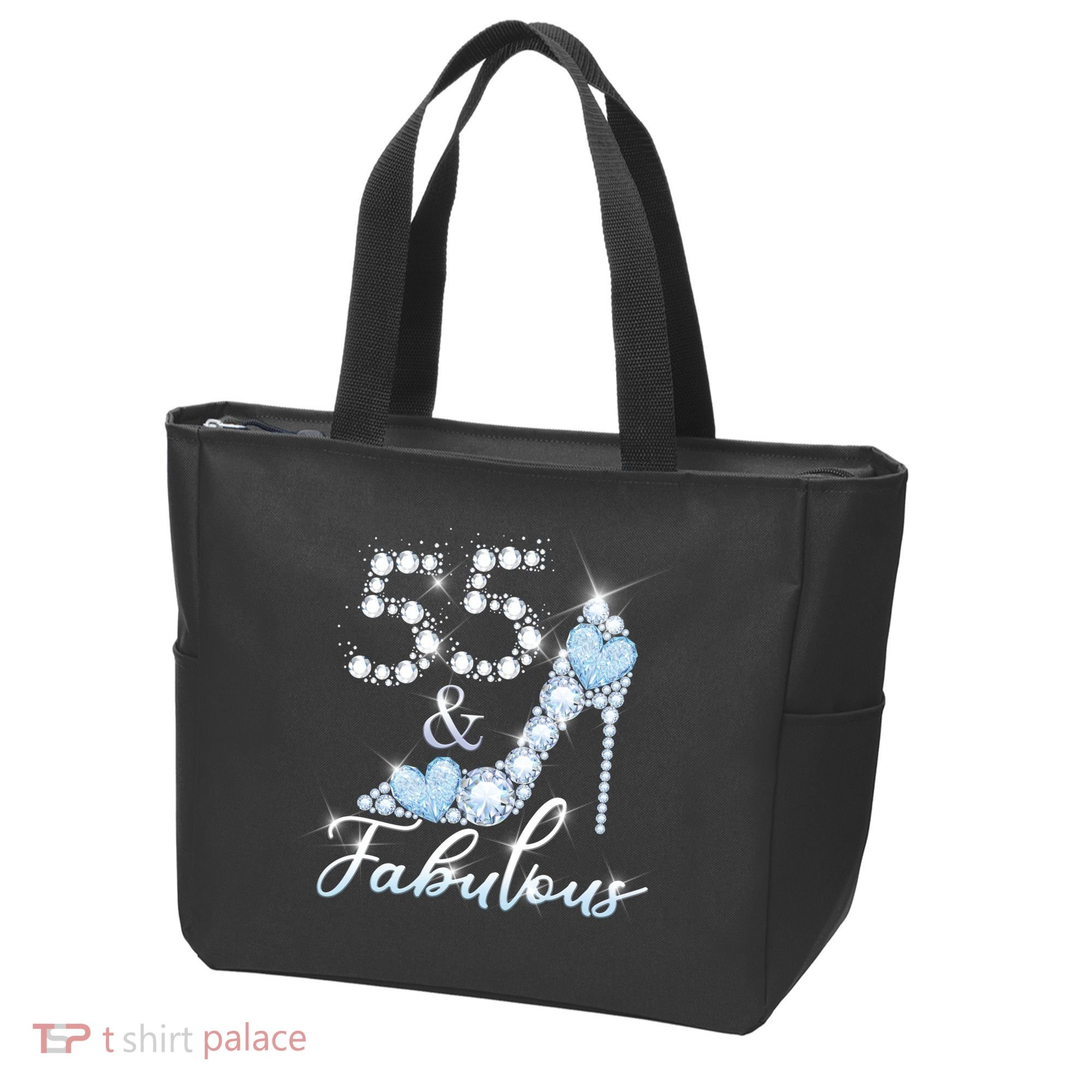 Fabolous 55th Years Old 55 Birthday Diamond Crown Shoes Tote Bag