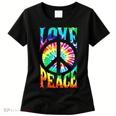 Funny 60s 70s Tie Dye Peace Hand Sign Hippie Women's T-Shirt