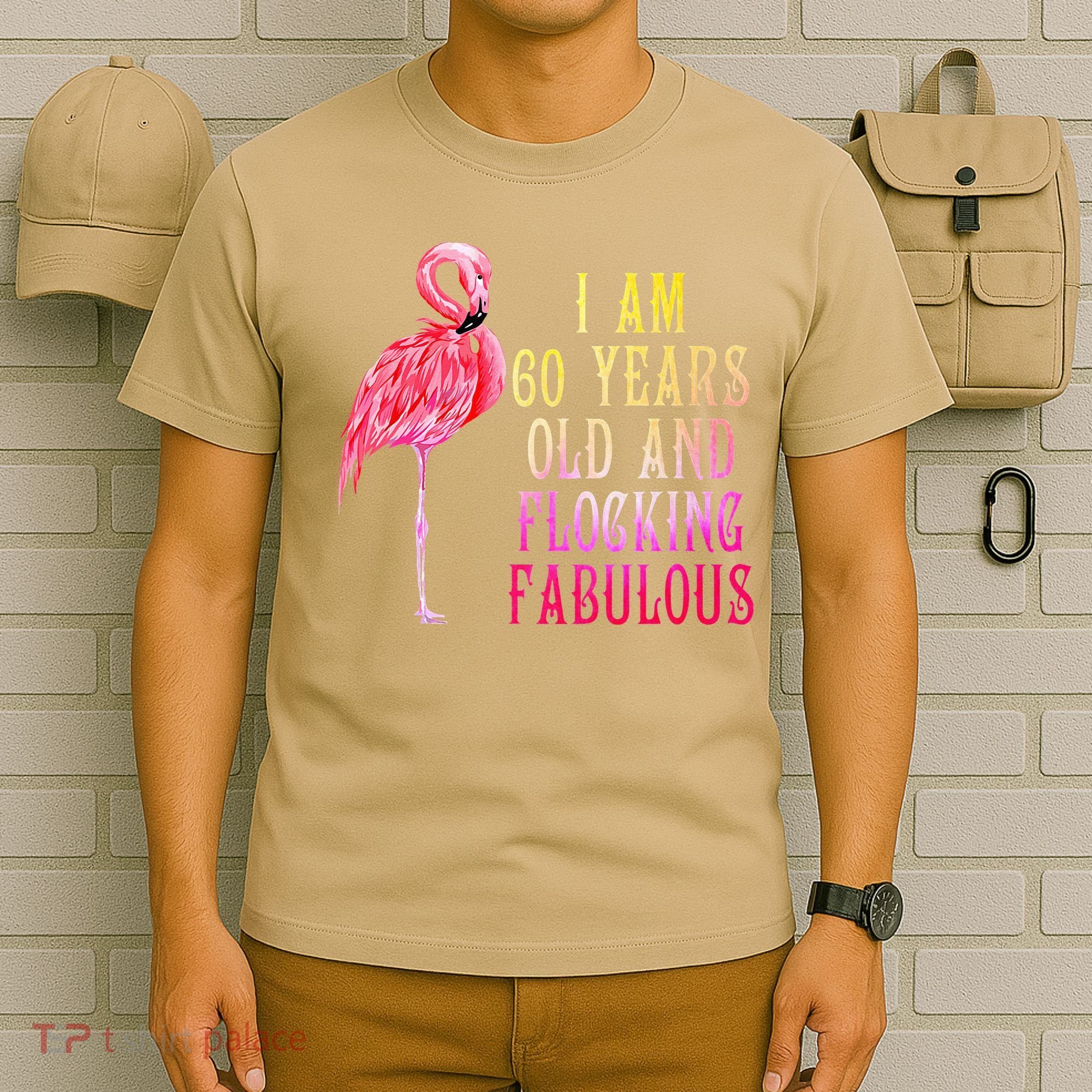 Funny 60th Birthday Pink Watercolor Flamingo 60 Year T-Shirt