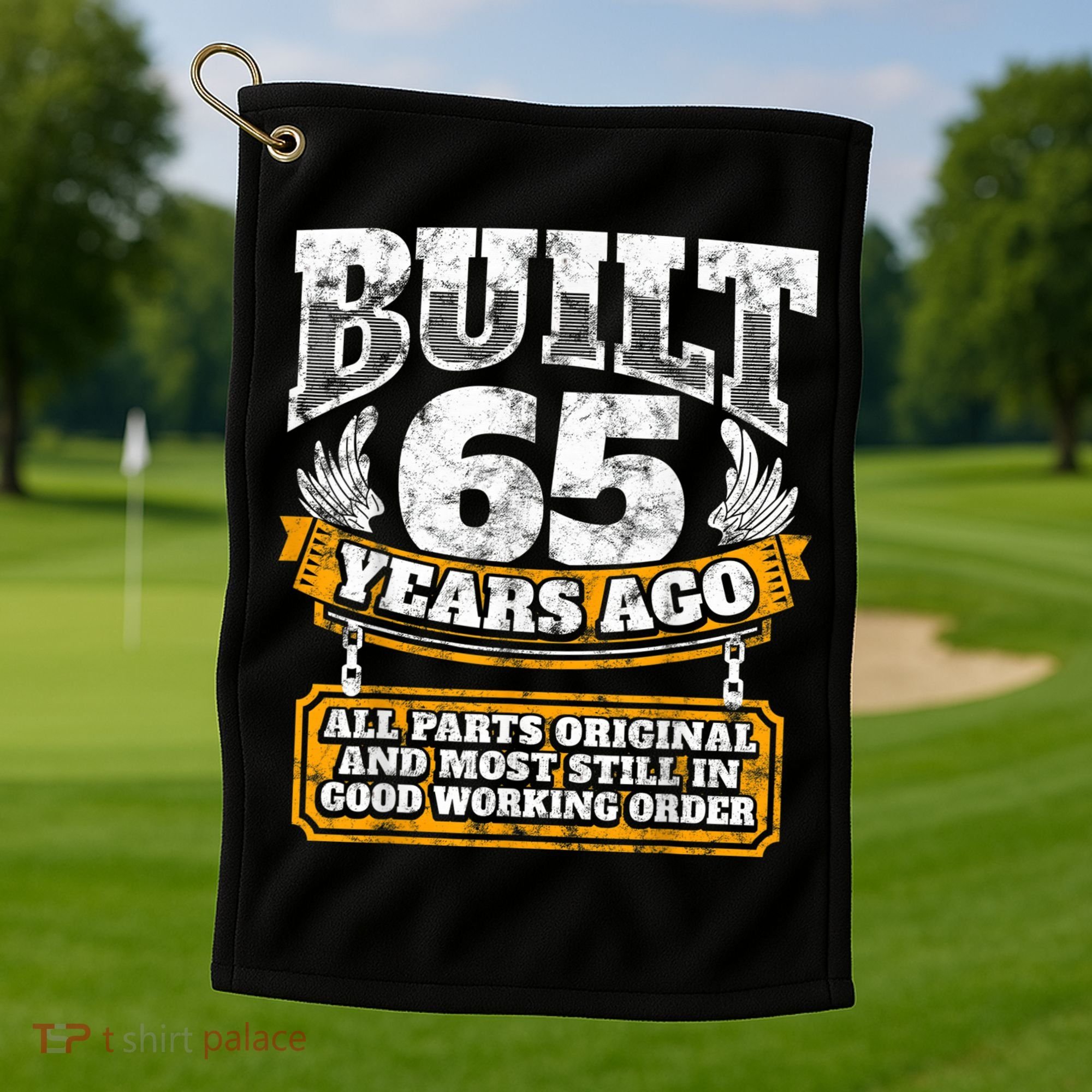 Funny 65th Birthday Shirt B-Day Gift Saying Age 65 Year Joke Golf Towel
