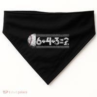 Funny 6+4+3=2 Baseball USA-Made Doggie Bandana thumb 0