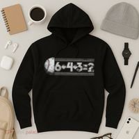 Funny 6+4+3=2 Baseball Hoodie thumb 3