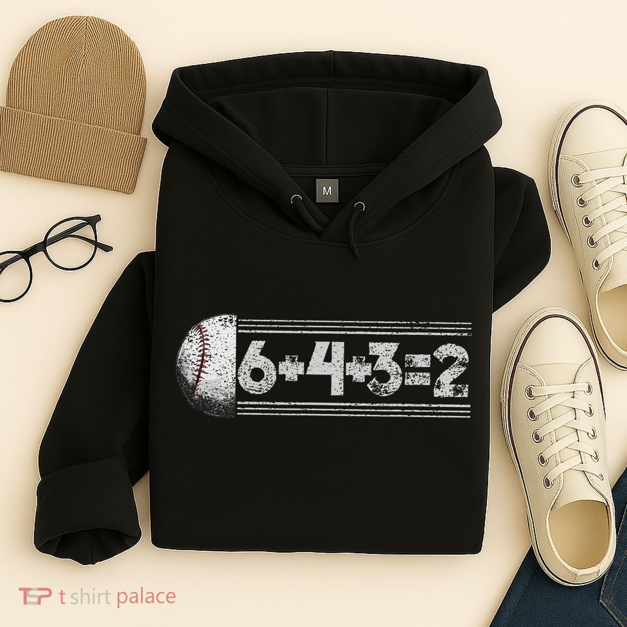 Funny 6+4+3=2 Baseball Hoodie