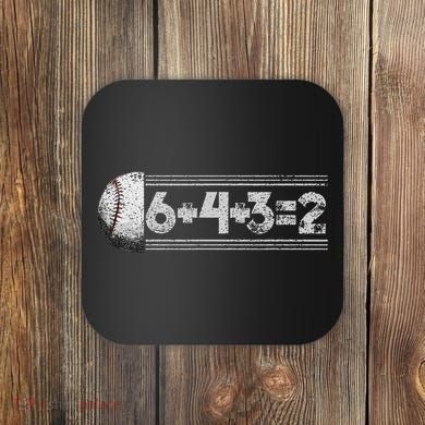Funny 6+4+3=2 Baseball Coaster