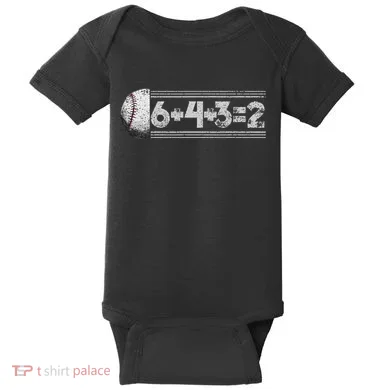 Funny 6+4+3=2 Baseball Baby Bodysuit
