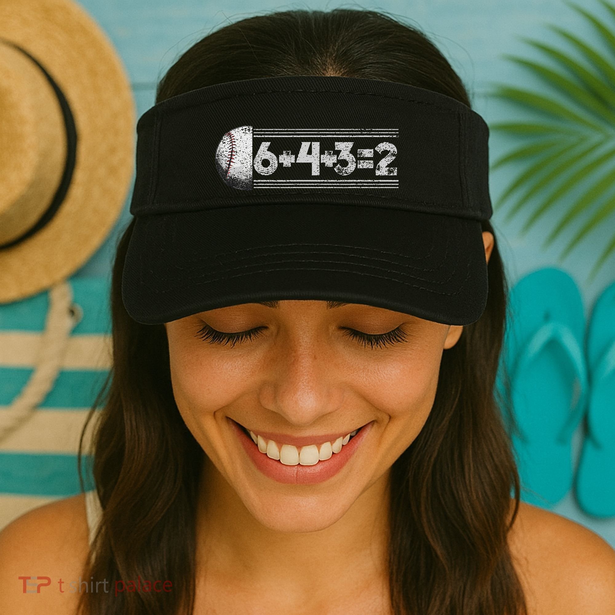 Funny 6+4+3=2 Baseball Visor
