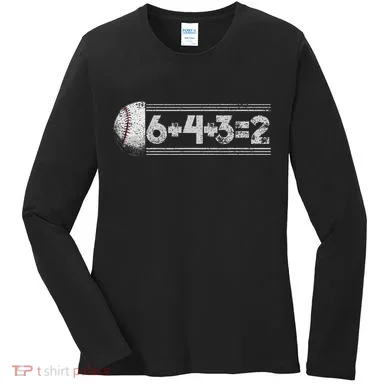 Funny 6+4+3=2 Baseball Women's Long Sleeve Shirt