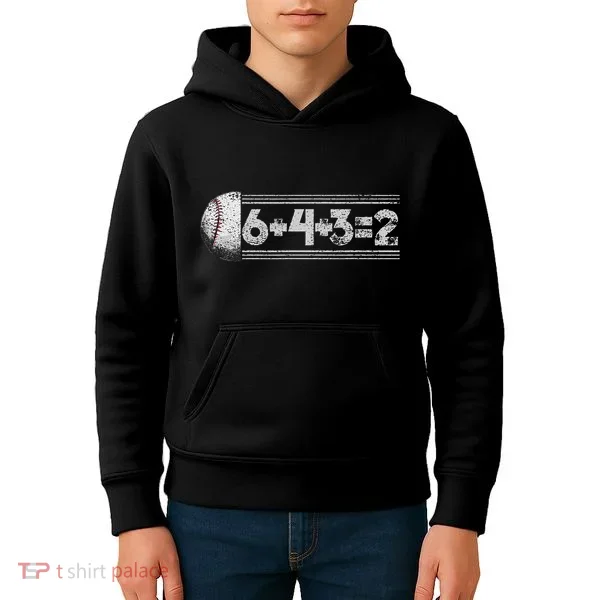 Funny 6+4+3=2 Baseball Kids Hoodie