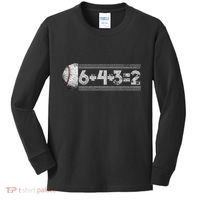 Funny 6+4+3=2 Baseball Kids Long Sleeve Shirt thumb 0