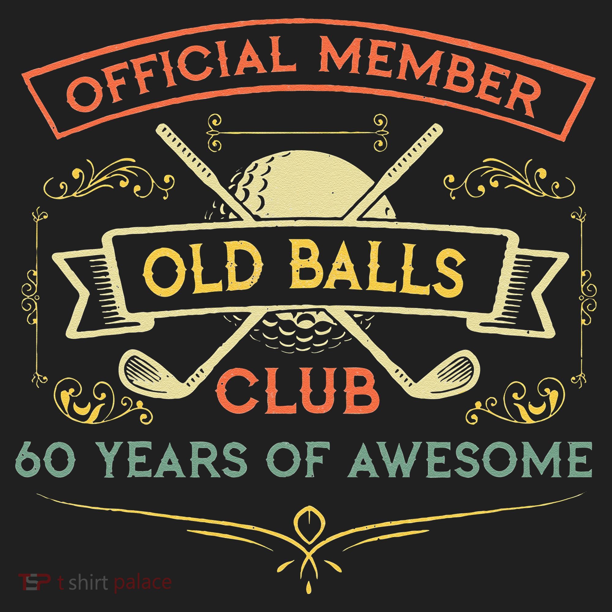 Funny 60th Birthday Old Balls Club 60 Year Old Golfer Golf Towel