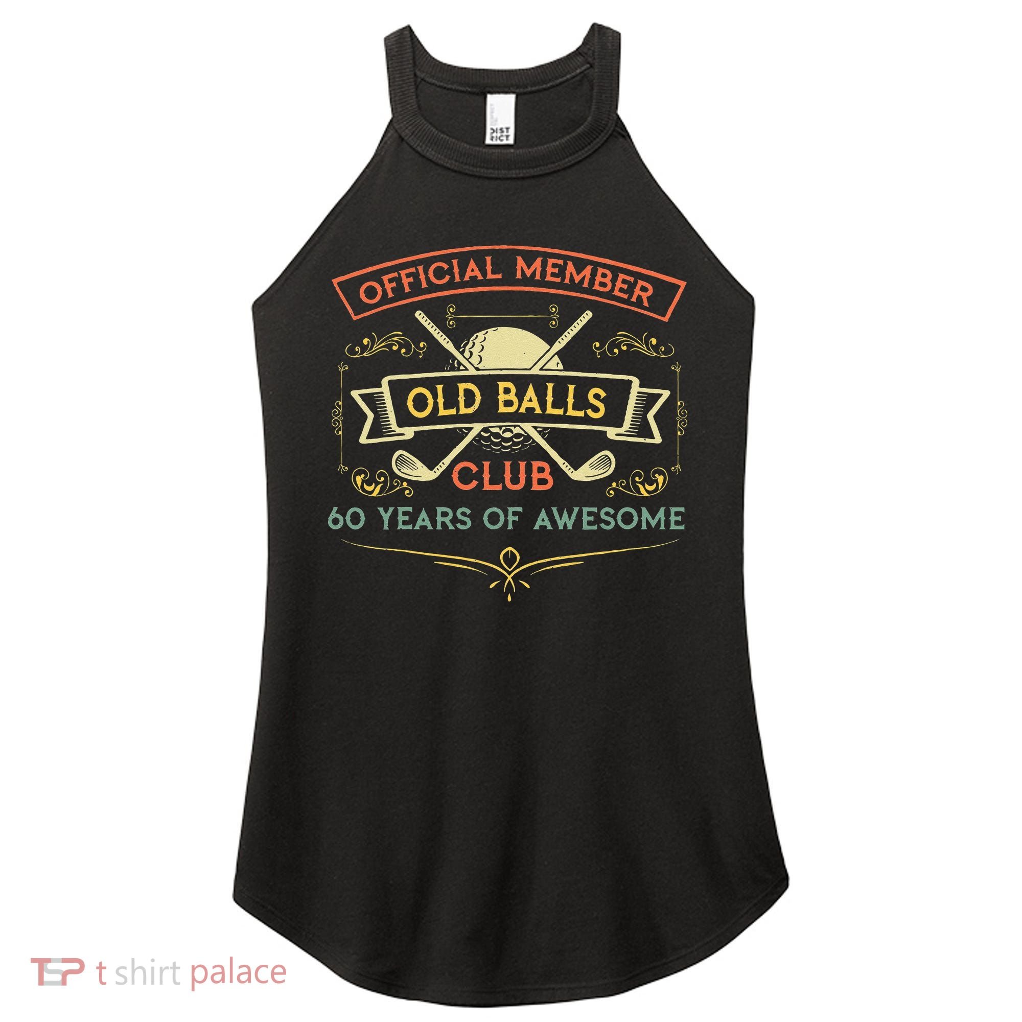 Funny 60th Birthday Old Balls Club 60 Year Old Golfer Women's Perfect Tri Rocker Tank