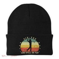 Funny 60th Birthday Golf Lover Six And Still On Par Beanie thumb 0