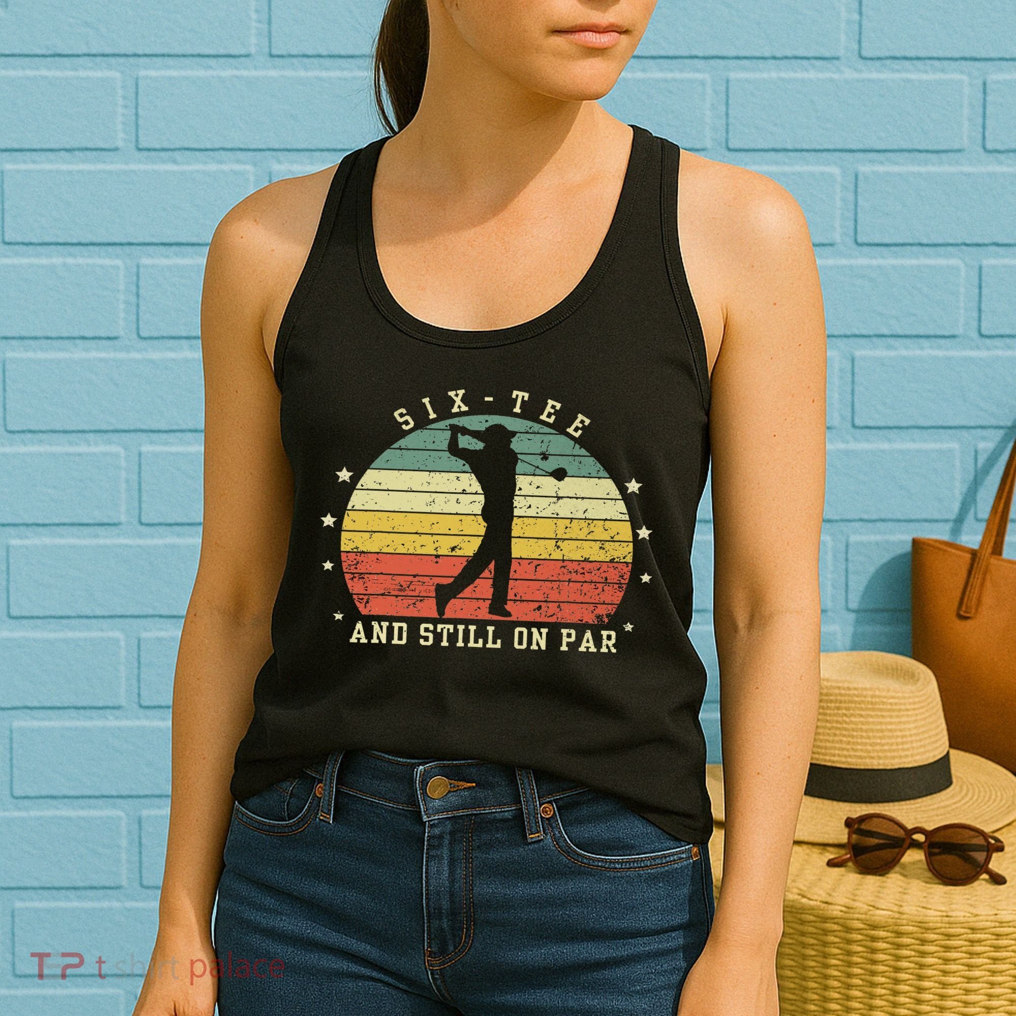 Funny 60th Birthday Golf Lover Six And Still On Par Women's Tank Top