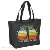 Funny 60th Birthday Golf Lover Six And Still On Par Tote Bag thumb 2