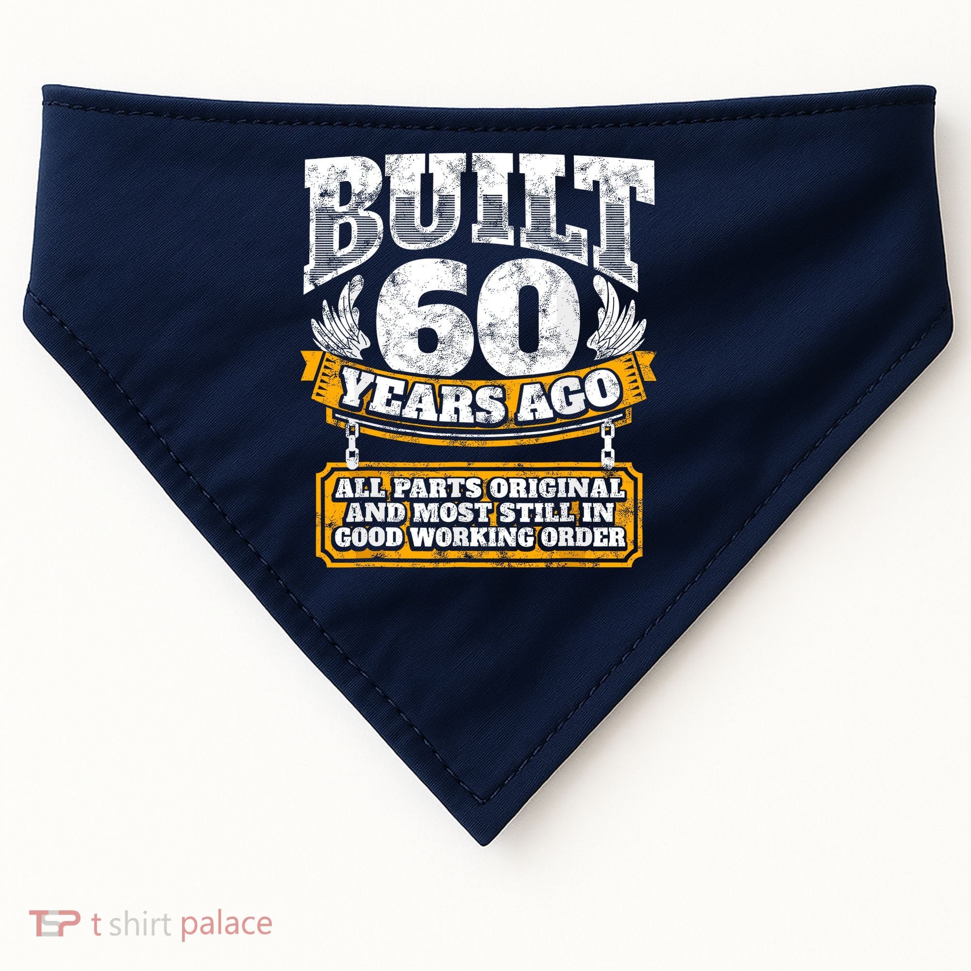 Funny 60th Birthday Bday Gift Saying Age 60 Year Joke USA-Made Doggie Bandana
