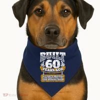 Funny 60th Birthday Bday Gift Saying Age 60 Year Joke USA-Made Doggie Bandana thumb 1