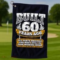 Funny 60th Birthday Bday Gift Saying Age 60 Year Joke Golf Towel thumb 1