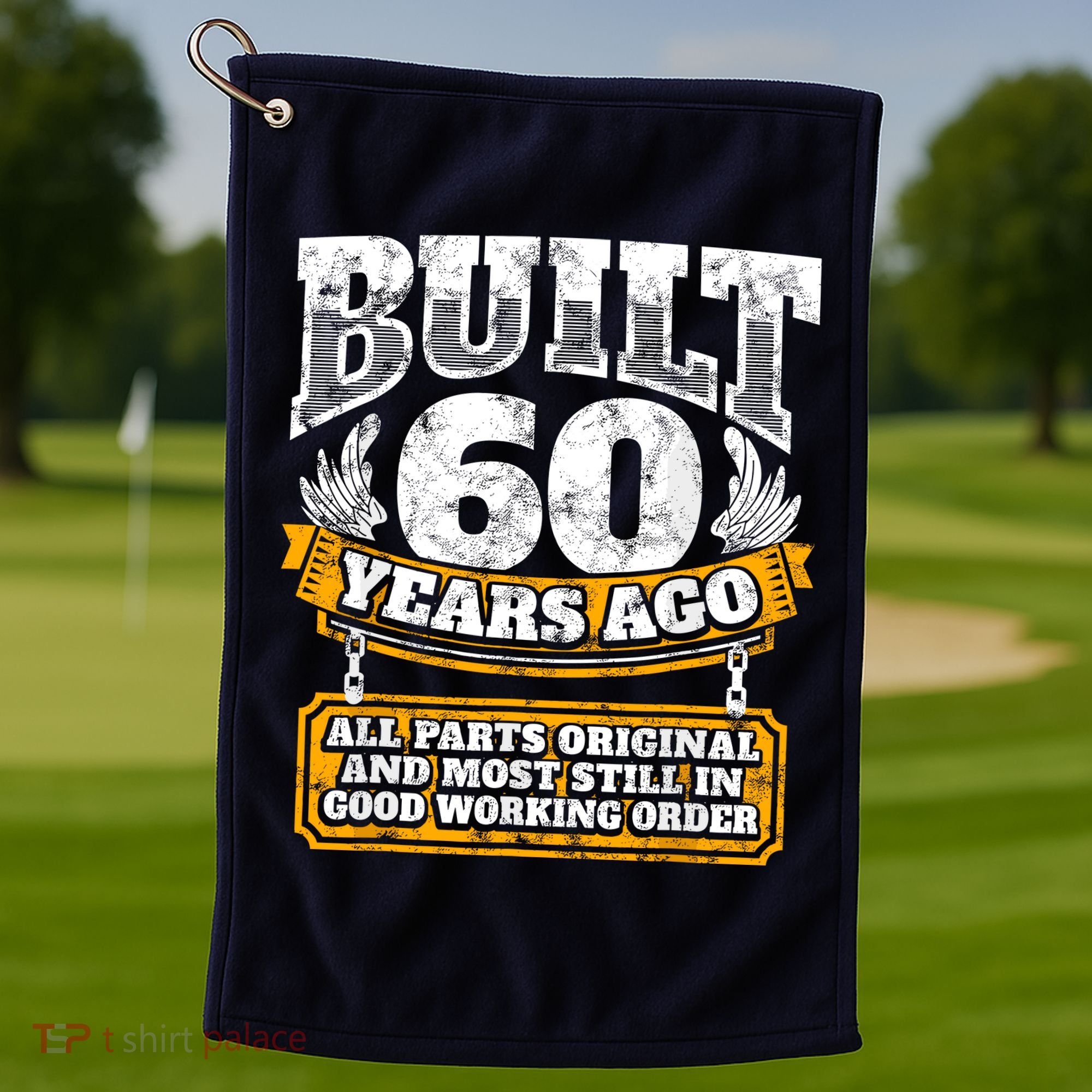 Funny 60th Birthday Bday Gift Saying Age 60 Year Joke Golf Towel