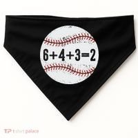 Funny 6+4+3=2 Double Play Baseball Gift USA-Made Doggie Bandana thumb 0