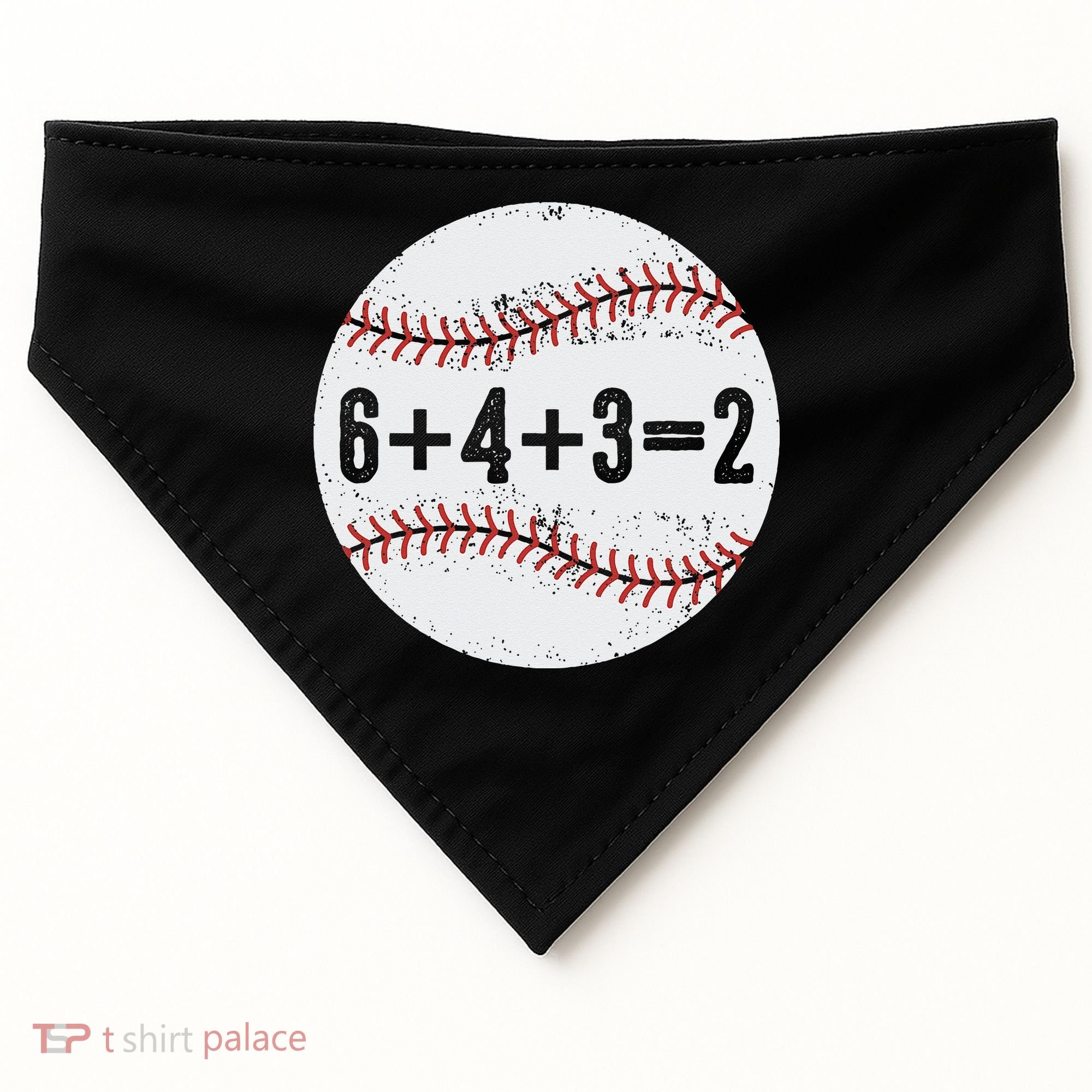 Funny 6+4+3=2 Double Play Baseball Gift USA-Made Doggie Bandana