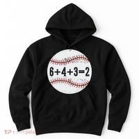 Funny 6+4+3=2 Double Play Baseball Gift Hoodie thumb 0