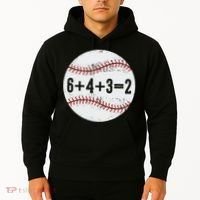 Funny 6+4+3=2 Double Play Baseball Gift Hoodie thumb 2