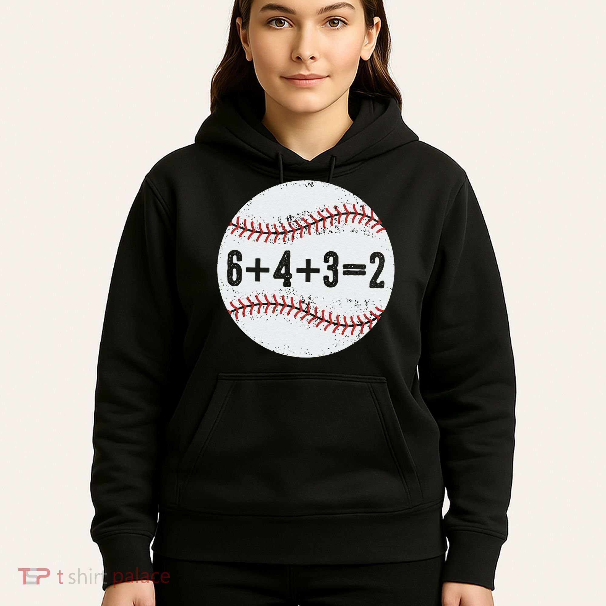 Funny 6+4+3=2 Double Play Baseball Gift Hoodie