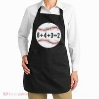 Funny 6+4+3=2 Double Play Baseball Gift Apron thumb 2