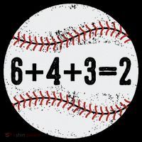 Funny 6+4+3=2 Double Play Baseball Gift Button thumb 1