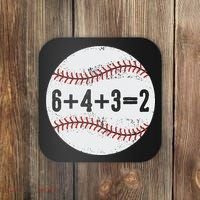 Funny 6+4+3=2 Double Play Baseball Gift Coaster thumb 0
