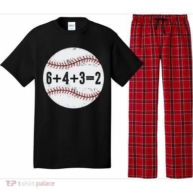 Funny 6+4+3=2 Double Play Baseball Gift Pajama Set