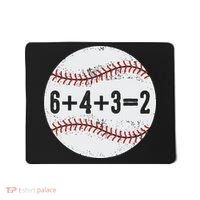 Funny 6+4+3=2 Double Play Baseball Gift Mousepad thumb 0