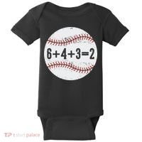 Funny 6+4+3=2 Double Play Baseball Gift Baby Bodysuit thumb 0