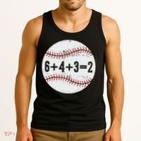 Funny 6+4+3=2 Double Play Baseball Gift Tank Top thumb 3