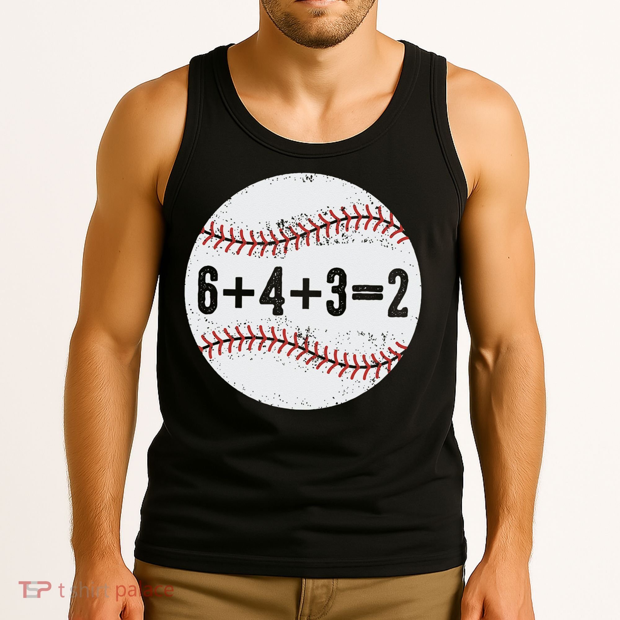 Funny 6+4+3=2 Double Play Baseball Gift Tank Top