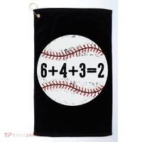Funny 6+4+3=2 Double Play Baseball Gift Golf Towel thumb 0
