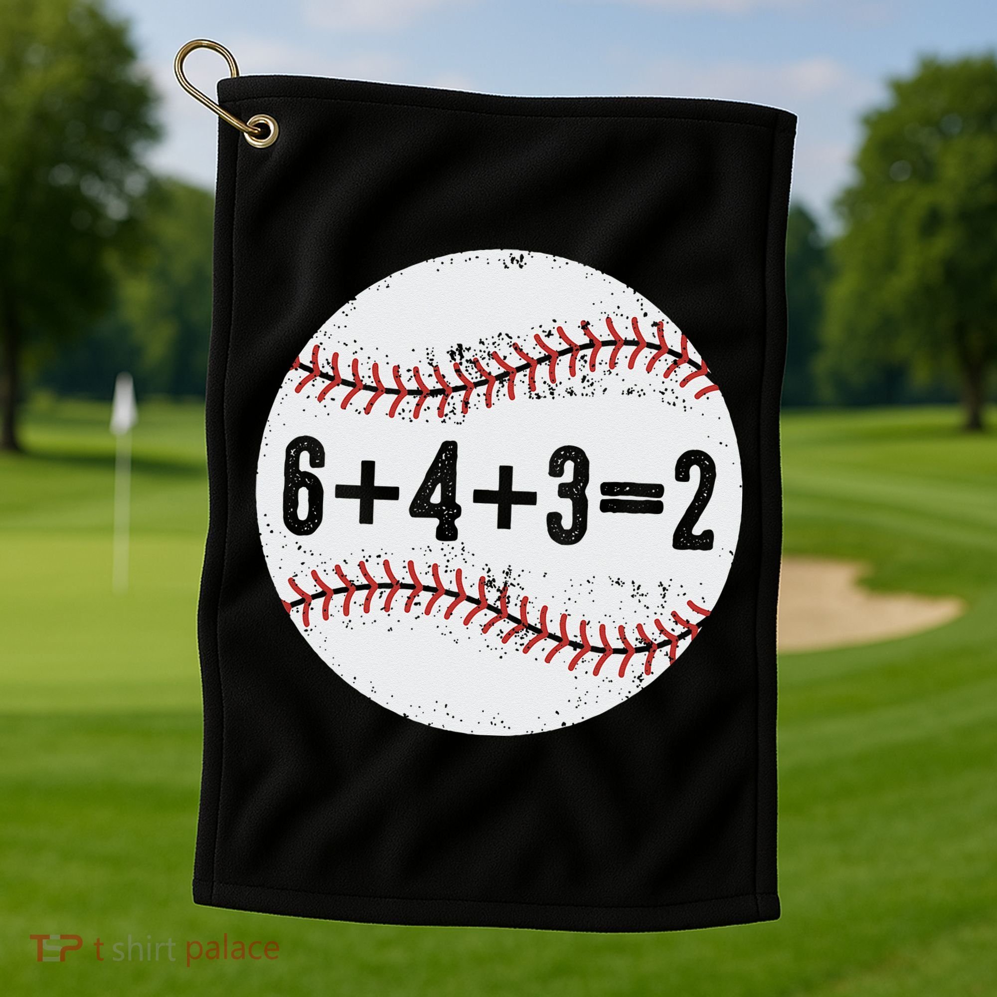 Funny 6+4+3=2 Double Play Baseball Gift Golf Towel