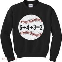 Funny 6+4+3=2 Double Play Baseball Gift Kids Sweatshirt thumb 0