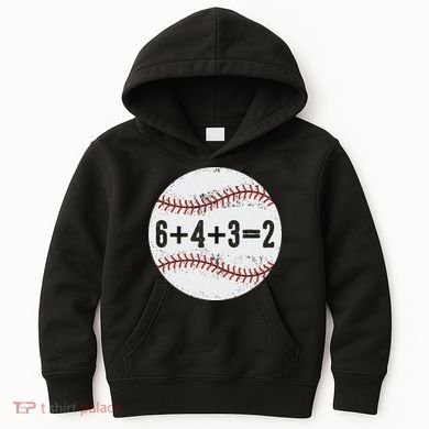 Funny 6+4+3=2 Double Play Baseball Gift Kids Hoodie