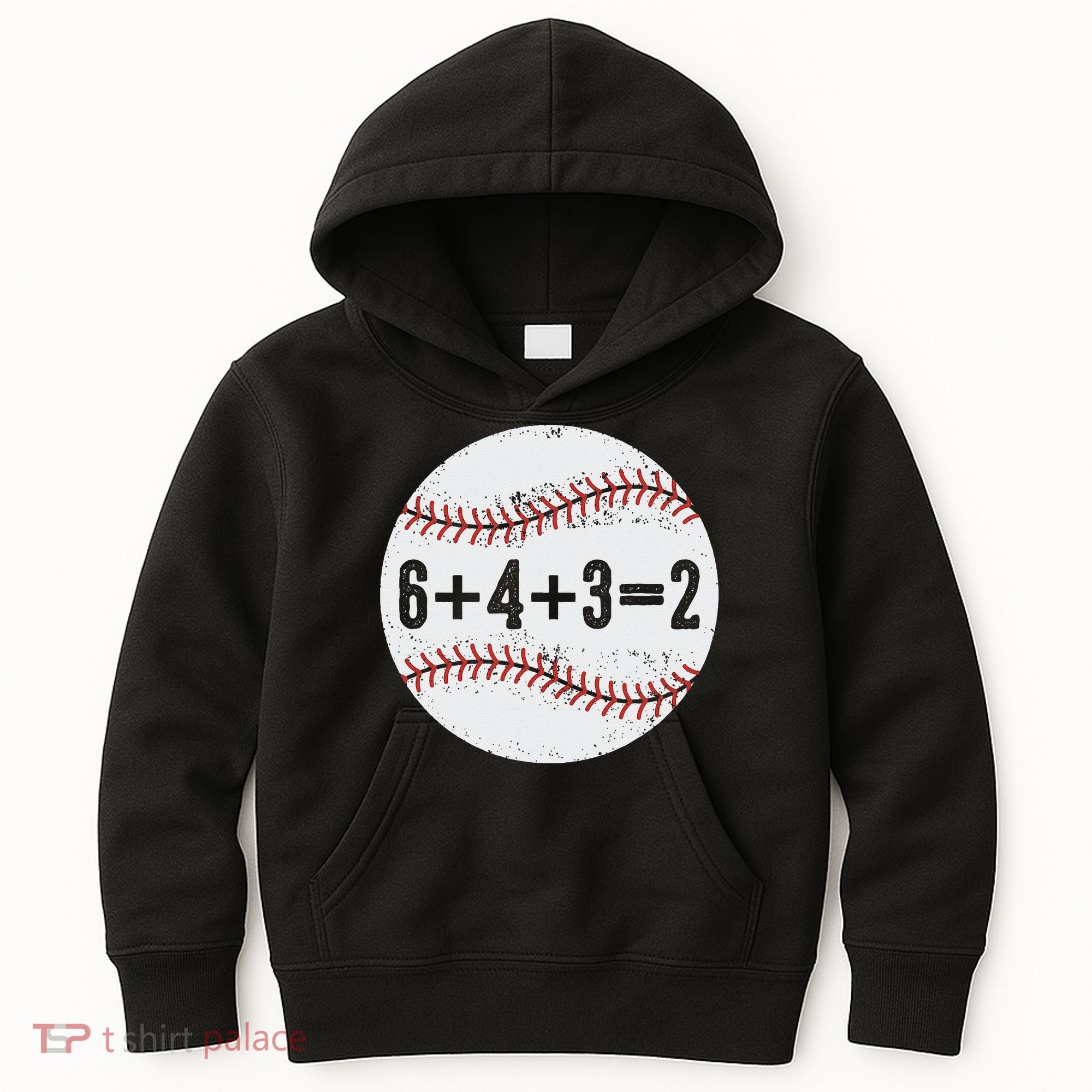 Funny 6+4+3=2 Double Play Baseball Gift Kids Hoodie