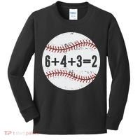 Funny 6+4+3=2 Double Play Baseball Gift Kids Long Sleeve Shirt thumb 0