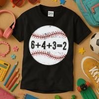 Funny 6+4+3=2 Double Play Baseball Gift Kids T-Shirt thumb 3