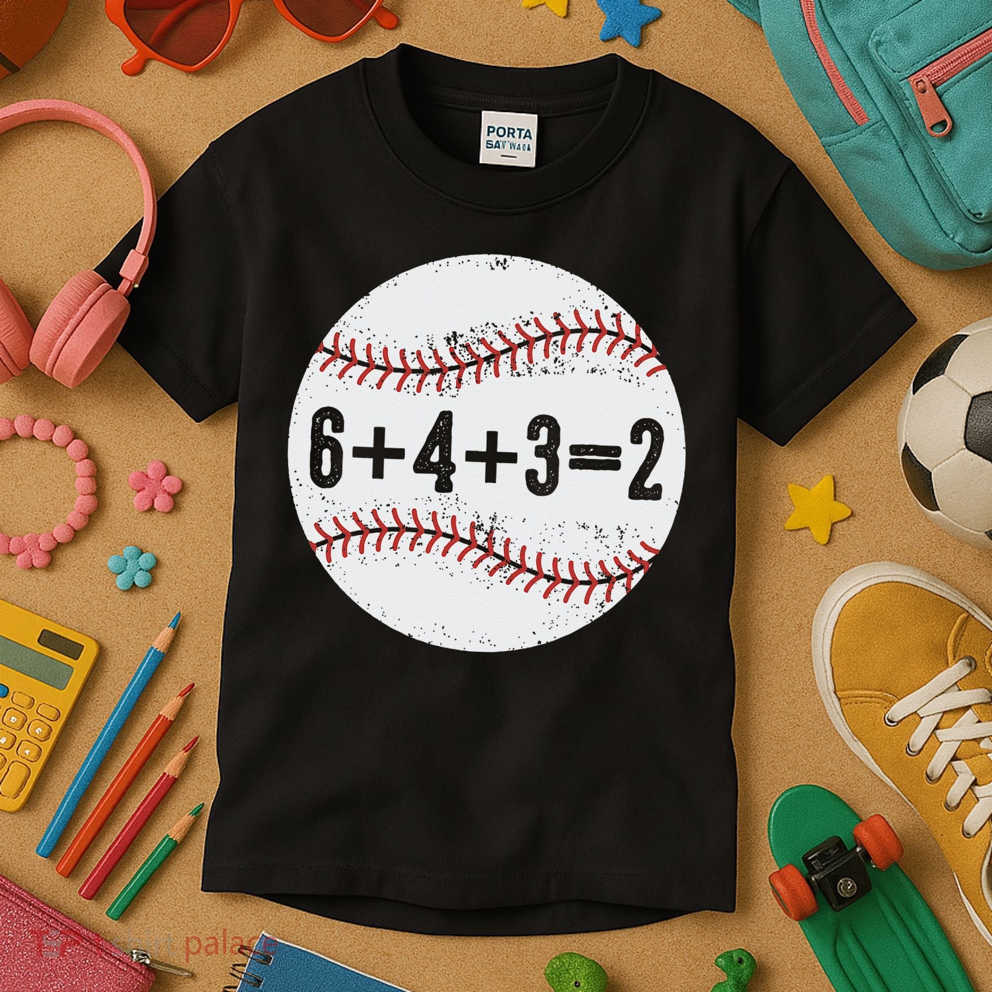 Funny 6+4+3=2 Double Play Baseball Gift Kids T-Shirt
