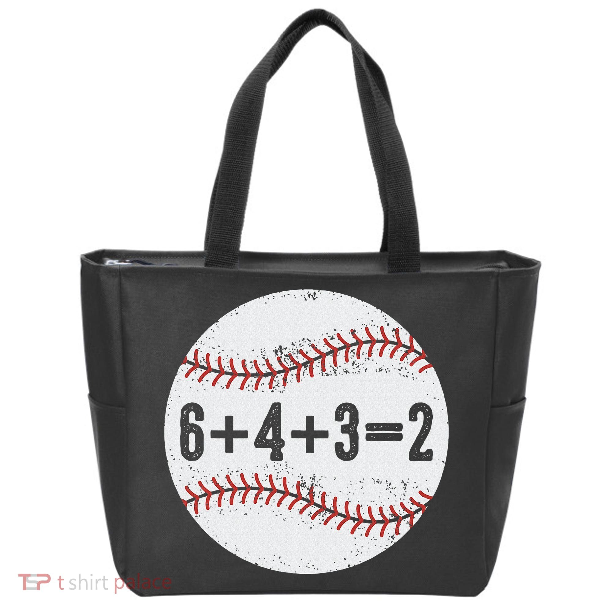 Funny 6+4+3=2 Double Play Baseball Gift Tote Bag
