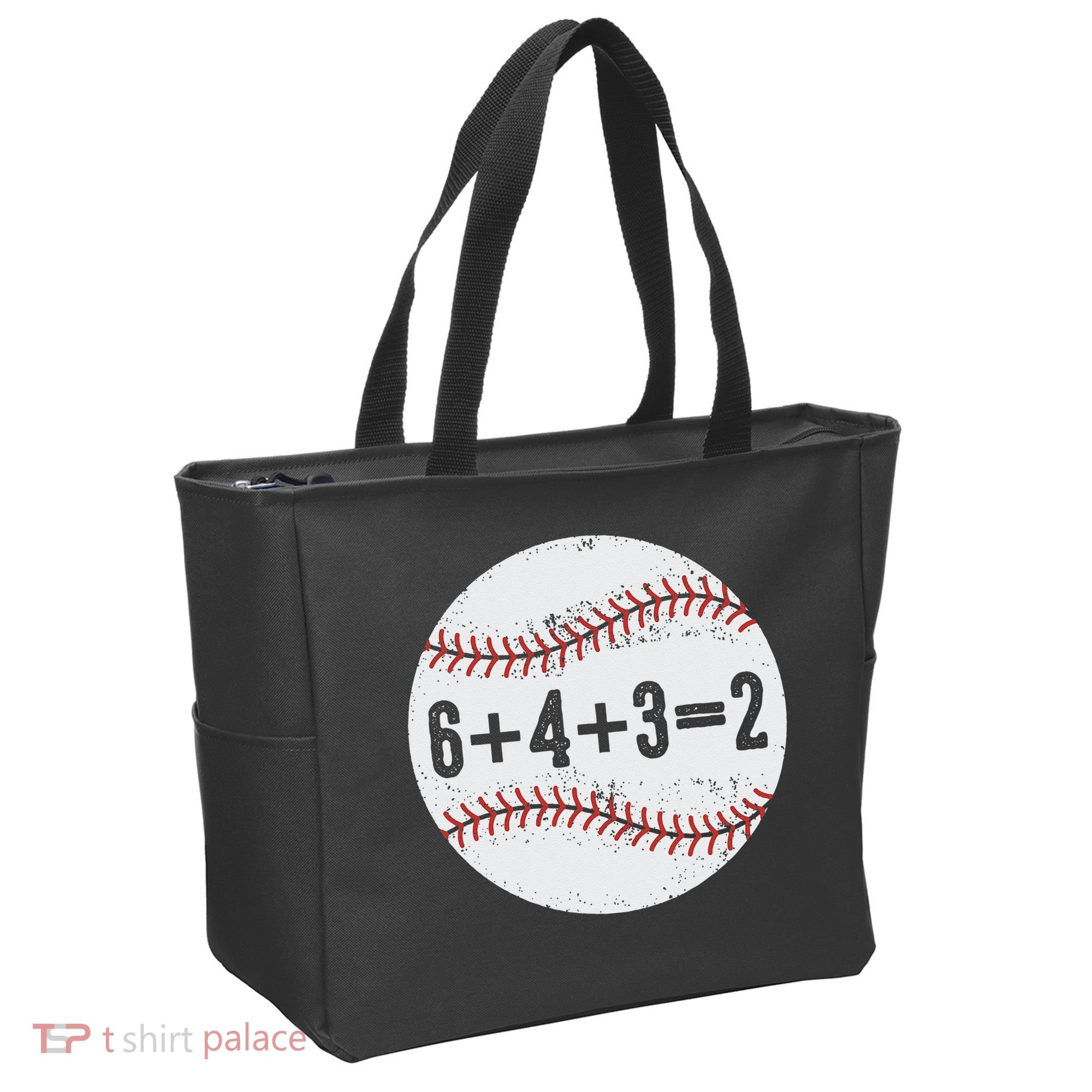 Funny 6+4+3=2 Double Play Baseball Gift Tote Bag