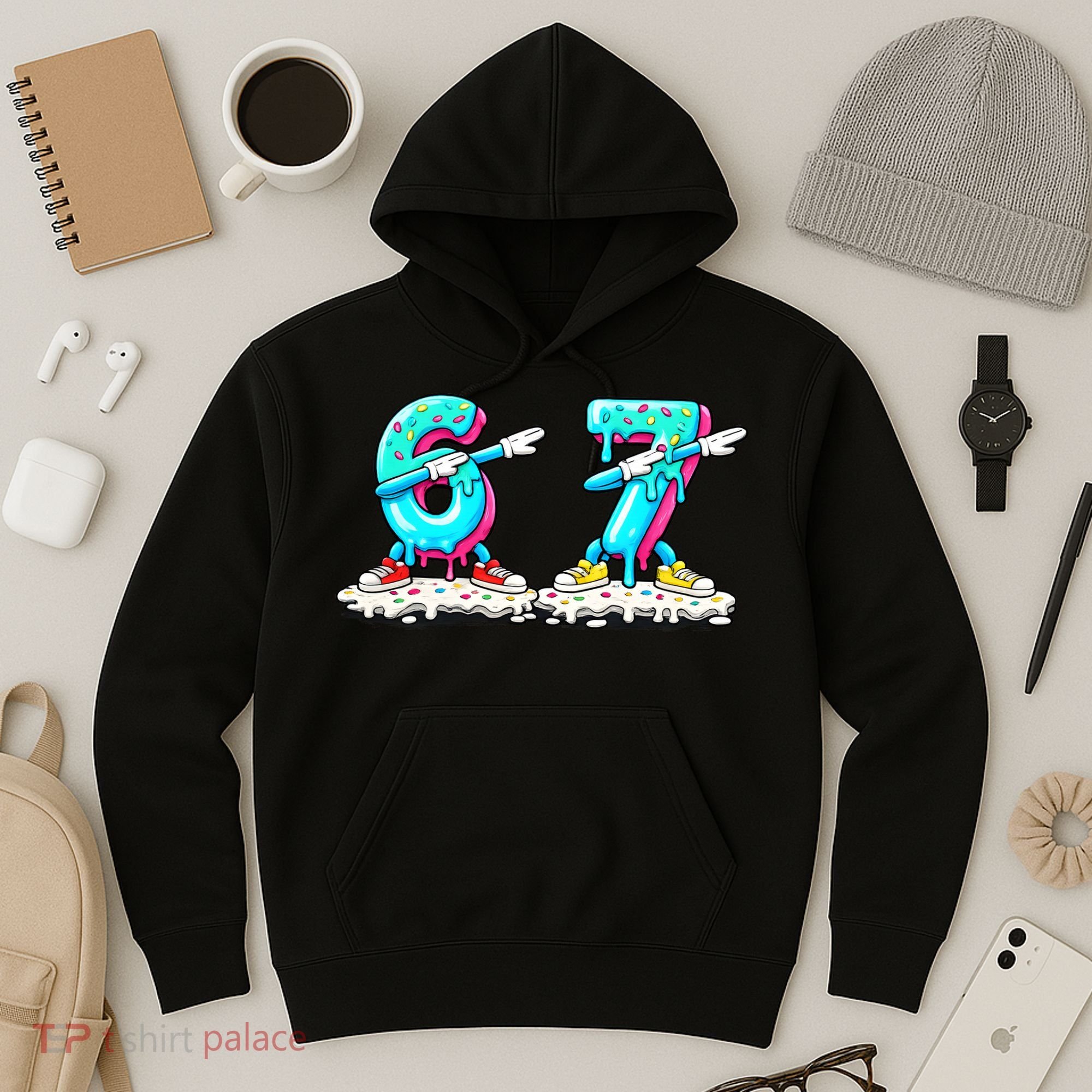 Funny 67 Meme Six Seven 6-7 Meme Ice Cream Drip Hoodie